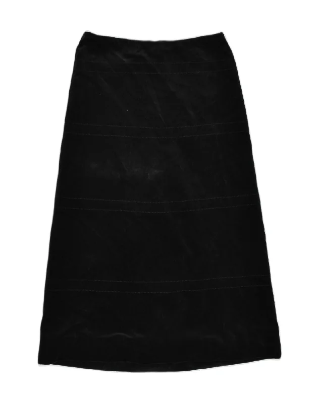 VINTAGE Womens Velvet A-Line Skirt W30 Medium Black