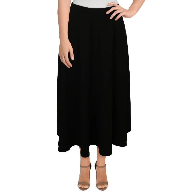 White Mark Womens Plus Pull On A-Line Midi Skirt