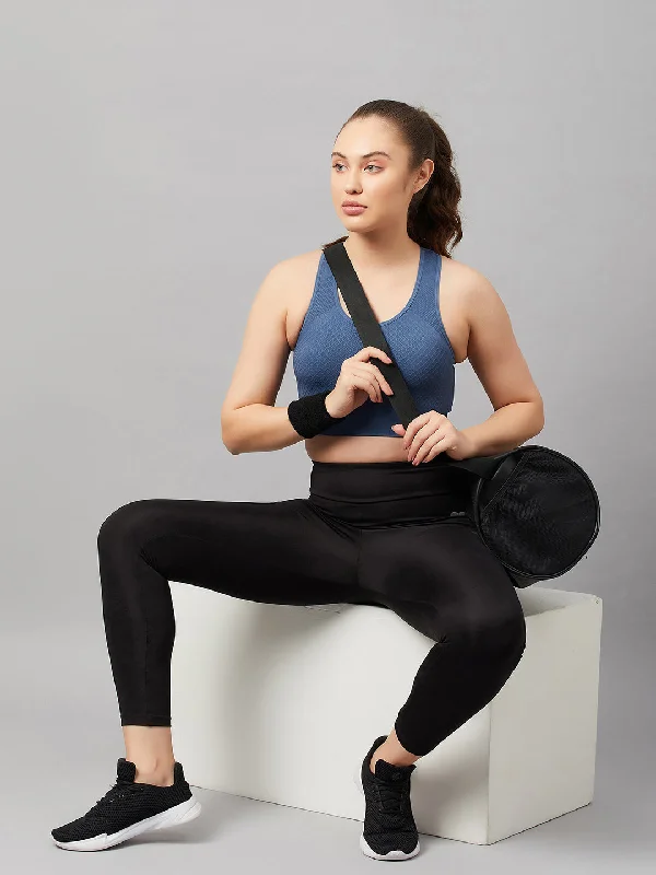 C9 Airwear Women`s Sports Bra with Racerback and Broader Straps - DarkDenim